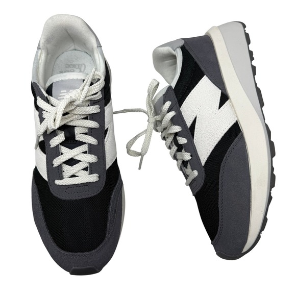 New Balance 370 Grey White Black Lifestyle Sneakers U370AE Mens 9 Womens 10.5